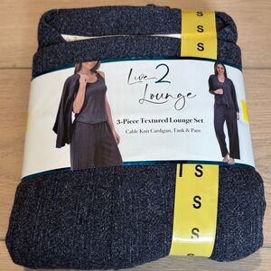 Live 2 Lounge Women's 3-Piece Textured Lounge Set - Charcoal
